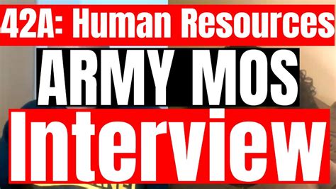 42a Human Resources Specialist Army Mos Interview Youtube