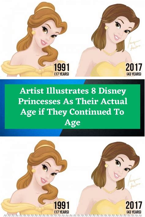 Artist Illustrates 8 Disney Princesses As Their Actual Age If They