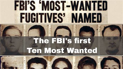 14th March 1950 The FBI First Publishes Its List Of Ten Most Wanted