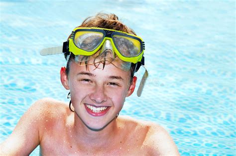 Happy Boy In A Pool Stock Image Image Of Power Action 10514095