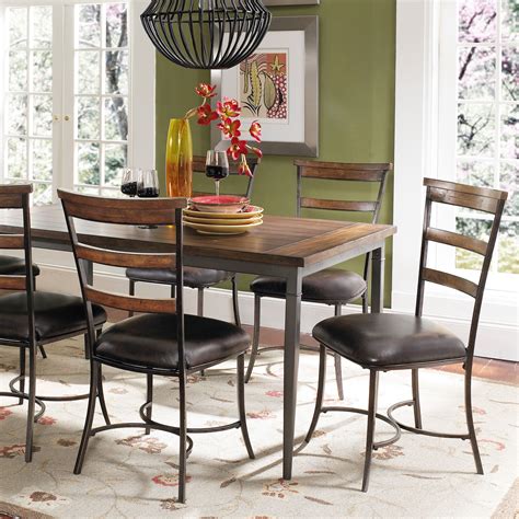 Dining chairs don't just have to look good, but should feel good, too. Hillsdale Cameron 7 Piece Rectangle Wood and Metal Dining ...