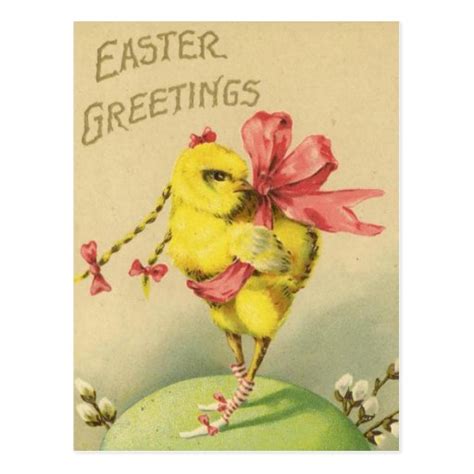Vintage Easter Chick Holiday Postcard Zazzle