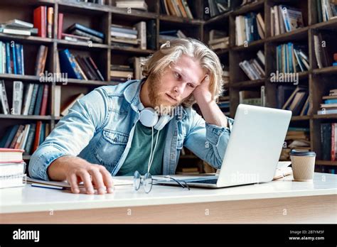 Frustrated Tired College Student Studying Hi Res Stock Photography And