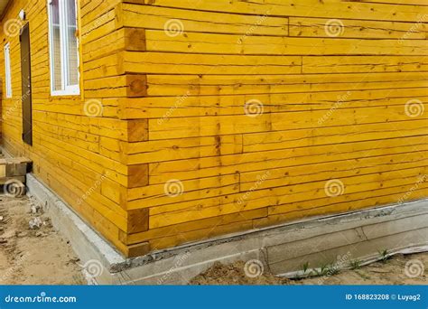 Constructed From Wooden Log House Wooden House Stock Photo Image Of