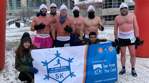 Shirtless Runners Brave Calgary S Extreme Cold To Raise Money For