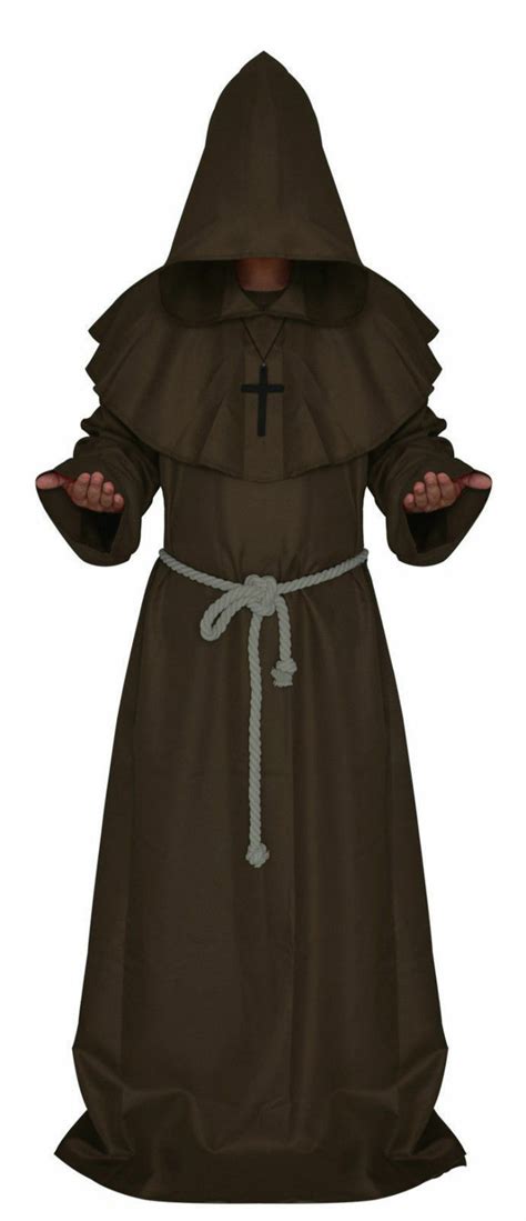 Halloween Adult Mens Priest Costume Medieval Monk Christian Missionary