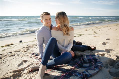 gorgeous fall engagement session in northern michigan on lake michigan by samantha rice