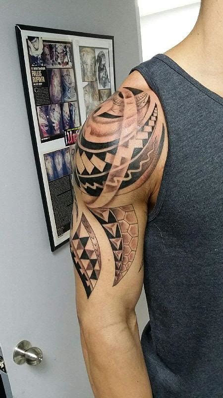 Polynesian Half Sleeve Black And Grey Tattoos Last Sparrow Tattoo