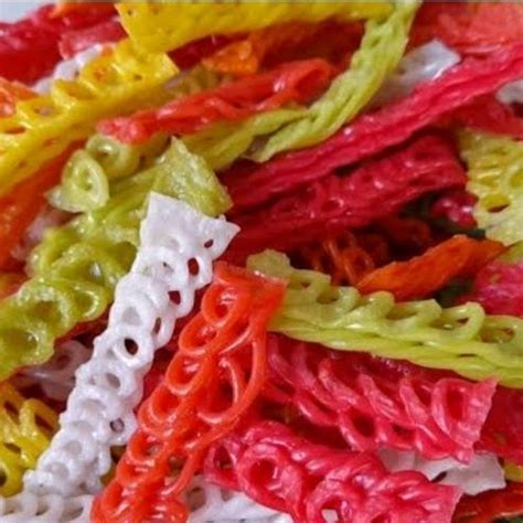 Jual KRUPUK RANTAI WARNA WARNI KRUPUK SEBLAK KRUPUK MENTAH Krupuk Bahan