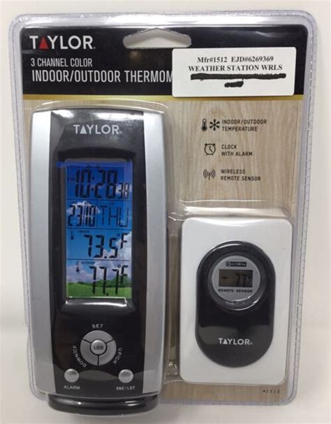Taylor Wireless Weather Station With Clock 1512 Made In China For Sale