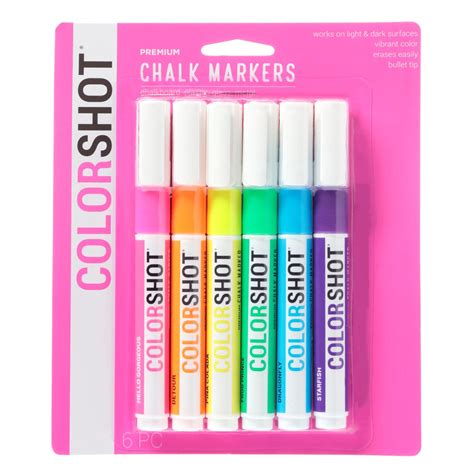 Premium Chalk Markers Bright 6 Pack Colorshot Paint