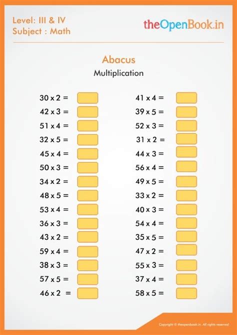 Abacus Multiplication Worksheets With Answers