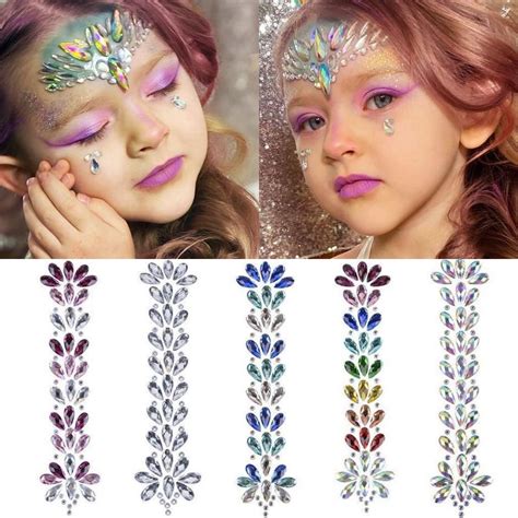 1pcs 3d Crystal Rhinestone Body Hair Gems Stickers Tattoo Glitter Diy