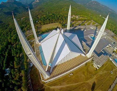 Aerial View Of Shah Faisal Mosque Islamabad Pakistan Exploring