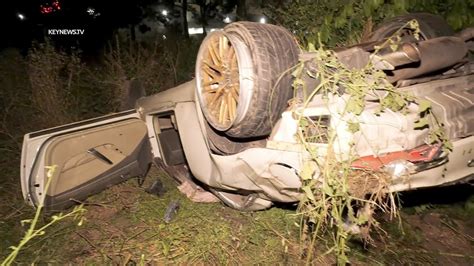 Long Beach Ca 3 Injured After Sedan Rolls Off 710 Freeway Youtube