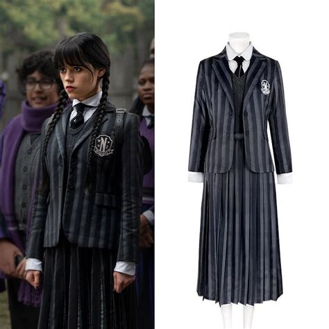 Série 2022 Mercredi Addams Cosplay Costumes Ecolière Nevermore Etsy France