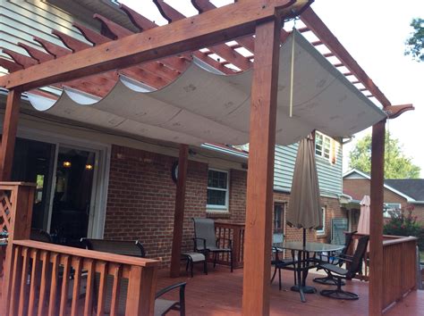 Pergola Shade Made With A Painters Tarp From Home Depot A Rubber