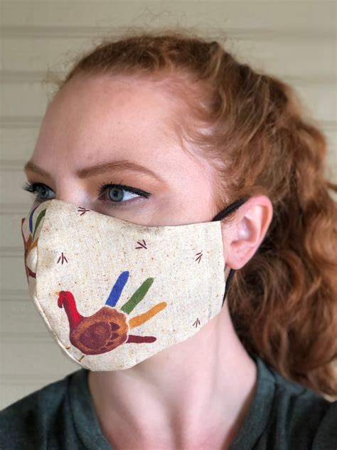 Turkey Face Mask Washable Cotton Thanksgiving Face Mask Wire Etsy