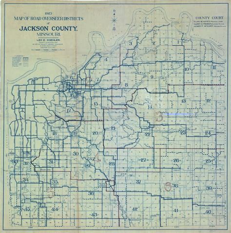 1923 Map Of Road Overseer Districts Of Jackson County Missouri The