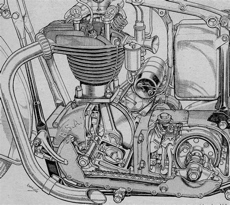 Velocette venomthruxton classic motorcycle engine technical specification workshop poster. BSA cutaway drawing | Cutaways | Pinterest | Drawings and ...