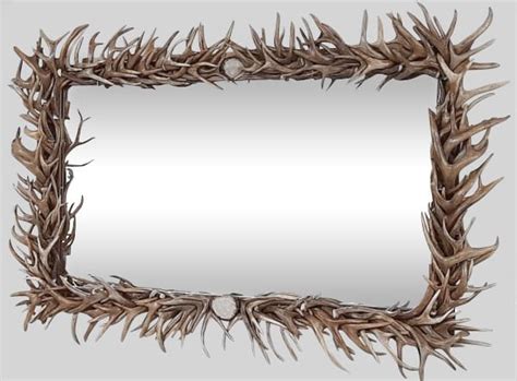 Rectangle Mule Deer Antler Mirror