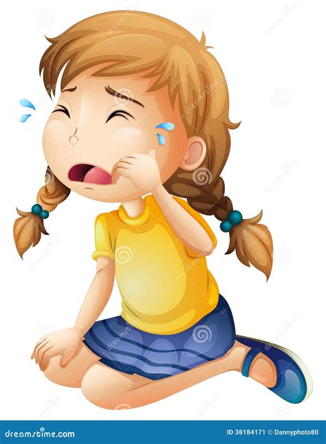 A Little Girl Crying Stock Vector Illustration Of Girl 38184171