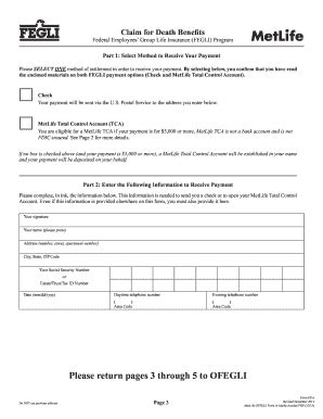 When paper claim forms are required for your situation, you may complete and submit the claim form with all required documentation via mail to: Fillable Online opm Claim for Death Benefits Instructions - Office of Personnel ... - opm Fax ...