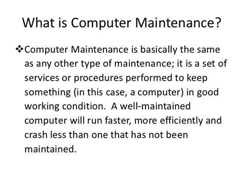Computer Maintenance 1 Lesson 1