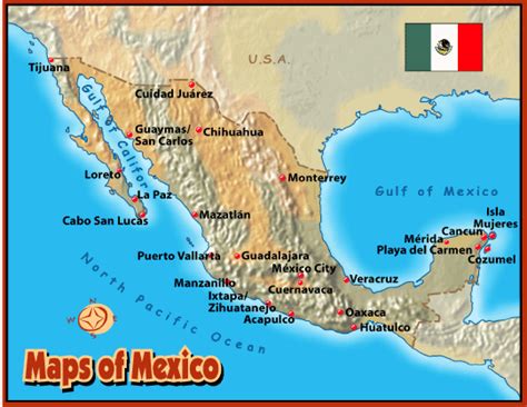 Major Cities Map Of Mexico