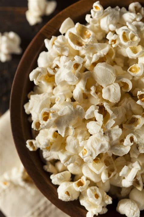 Healthy Buttered Popcorn With Salt Stock Image Image Of Snack Kernel