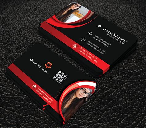 Professional Black Colour Business Cards Creative Free Cards Templates