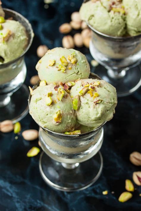 Pistachio is also a flavor of sorbet and gelato. Pistachio Ice Cream • The Greedy Vegan