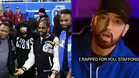 Eminem Attends Lions Game Alongside Big Sean After Asking Stafford For