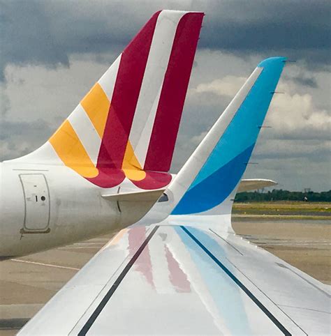 eurowings germanwings tail and winglet detail on airbus a320