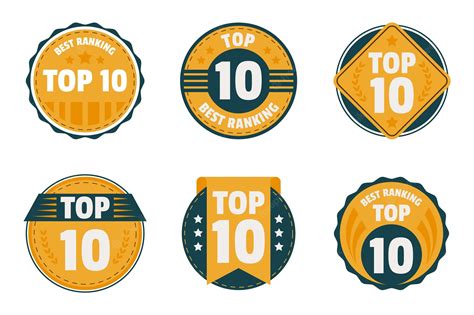 Free Vector Set Of Top 10 Badges