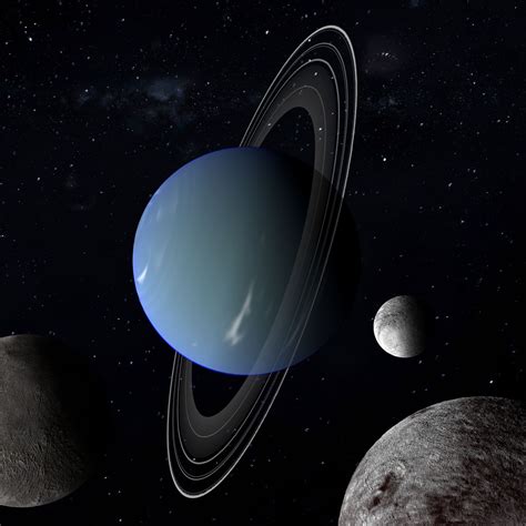 Uranus And Moons Ariel Titania E Oberon 3d Space By Bruno Maia