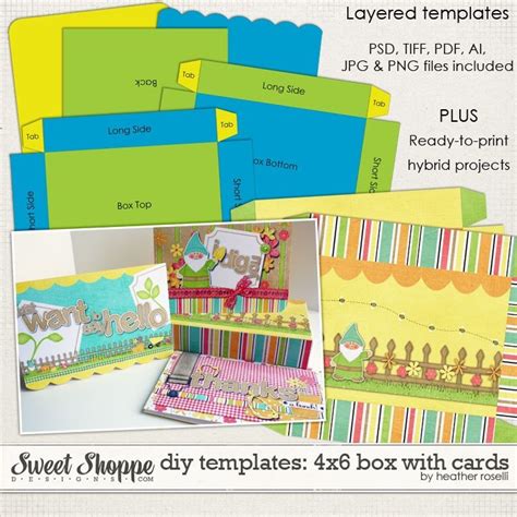 Diy Printable Templates 4x6 Box With Cards By Heather Roselli Diy