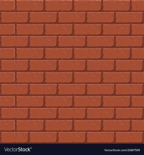 Seamless Brown Brick Wall Background In Cartoon Style Stock Vector