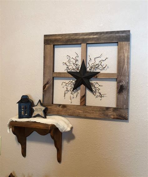 Rustic Primitive Wood Window Frame Country Wall Decor Decor Etsy