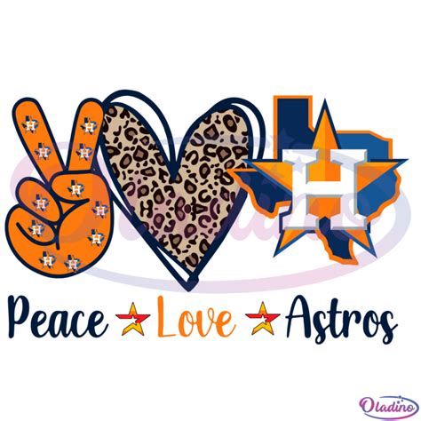 Peace Love Astros Svg Digital File Mlb Svg Houston Astros Svg