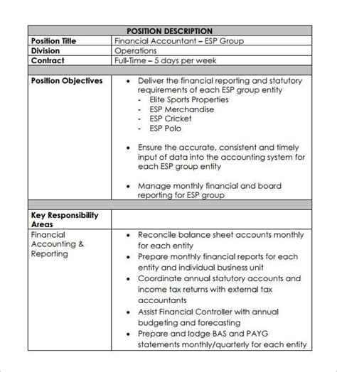 Provides education and training to senior management on important accounting issues. 12+ Accountant Job Description Templates - Free Sample ...
