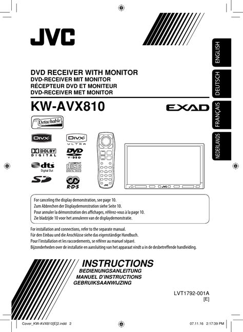 Jvc Kw Avx810e Avx810 E Instructions User Manual Lvt1792