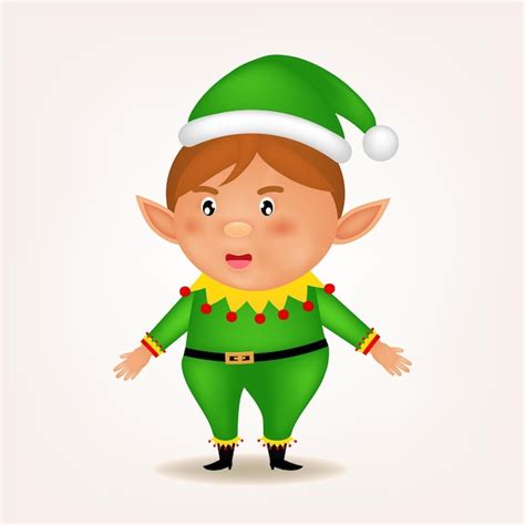Felizes Companheiros De Natal O Personagem De Saudação Do Menino Elfo