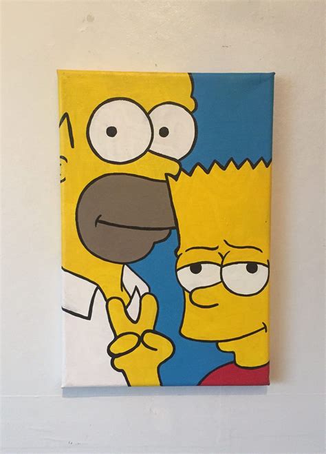 Choose from oil painting, impressionist, gouache, watercolor, and more! The Simpsons | Mini canvas art, Cartoon painting, Diy ...