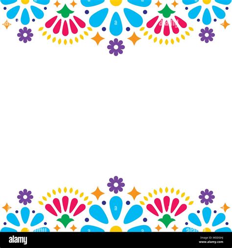 Mexican Folk Vector Wedding Or Party Invitation Greeting Card