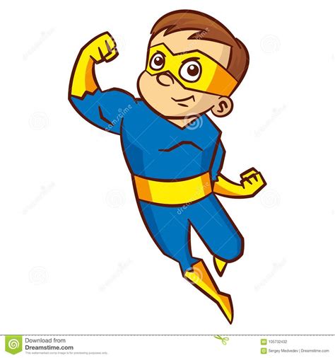 Superhero Boy Cartoon Character Stock Illustration