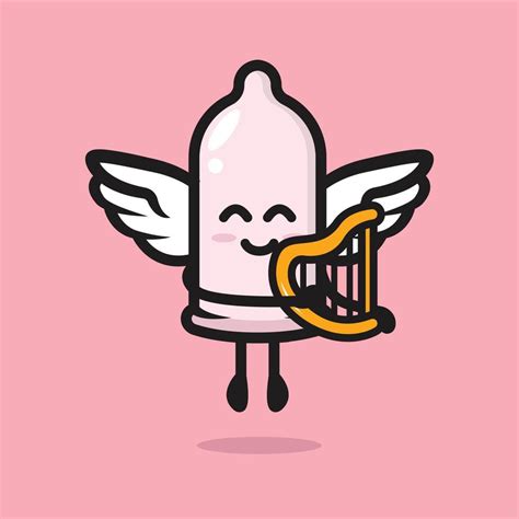 Cute Condom Mascot Love And Romance Theme 8629665 Vector Art At Vecteezy