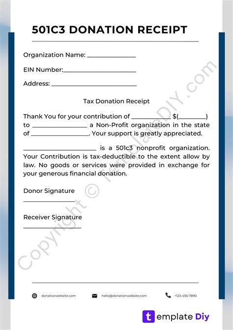 Free Donation Receipt Template 501 C 3 Word Pdf Eforms Free Donation