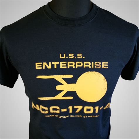 Uss Enterprise 1701 A T Camisa Star Trek Kirk Spock Retro Sci Fi
