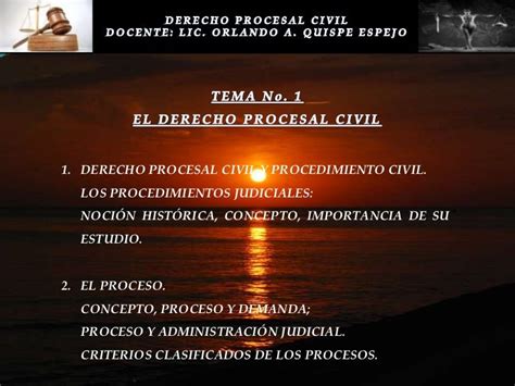 Tema 1 El Derecho Procesal Civil